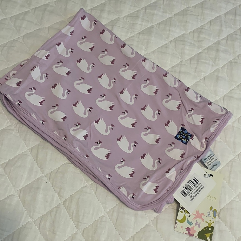 Kickee Pants Swaddle Blanket Thistle Swan Princess